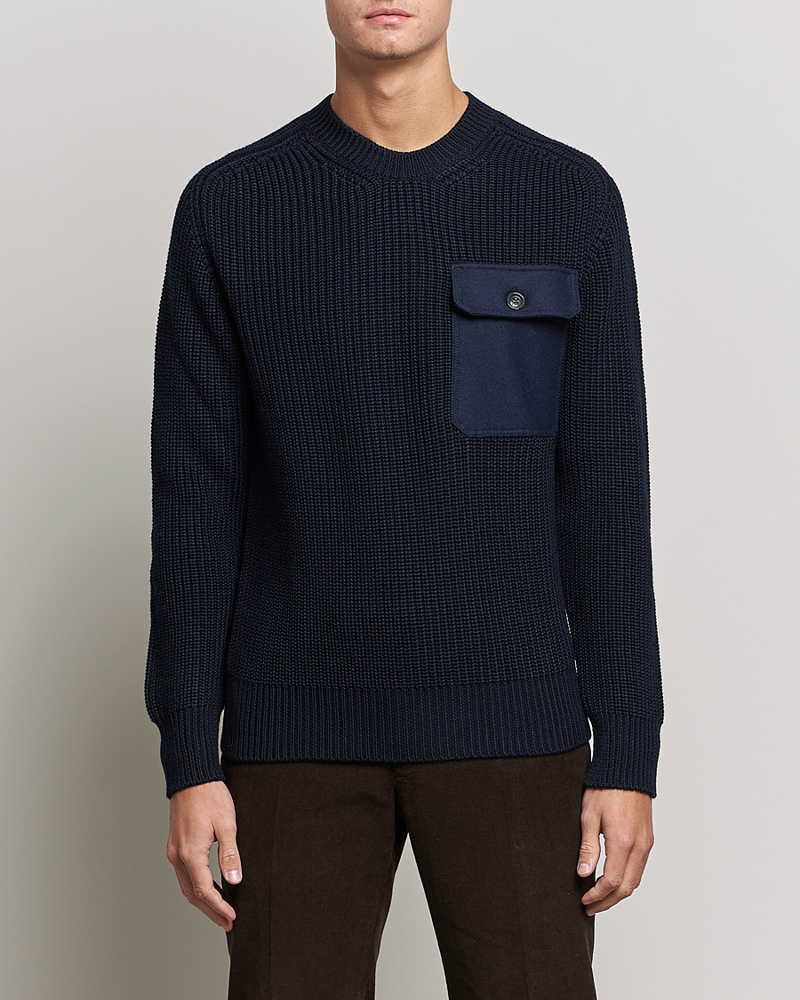 Herren | Pullover | Altea | Soft Wool Knitted Blazer Navy