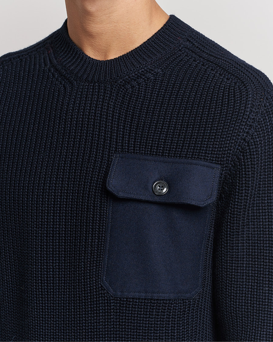 Herren | Pullover | Altea | Soft Wool Knitted Blazer Navy