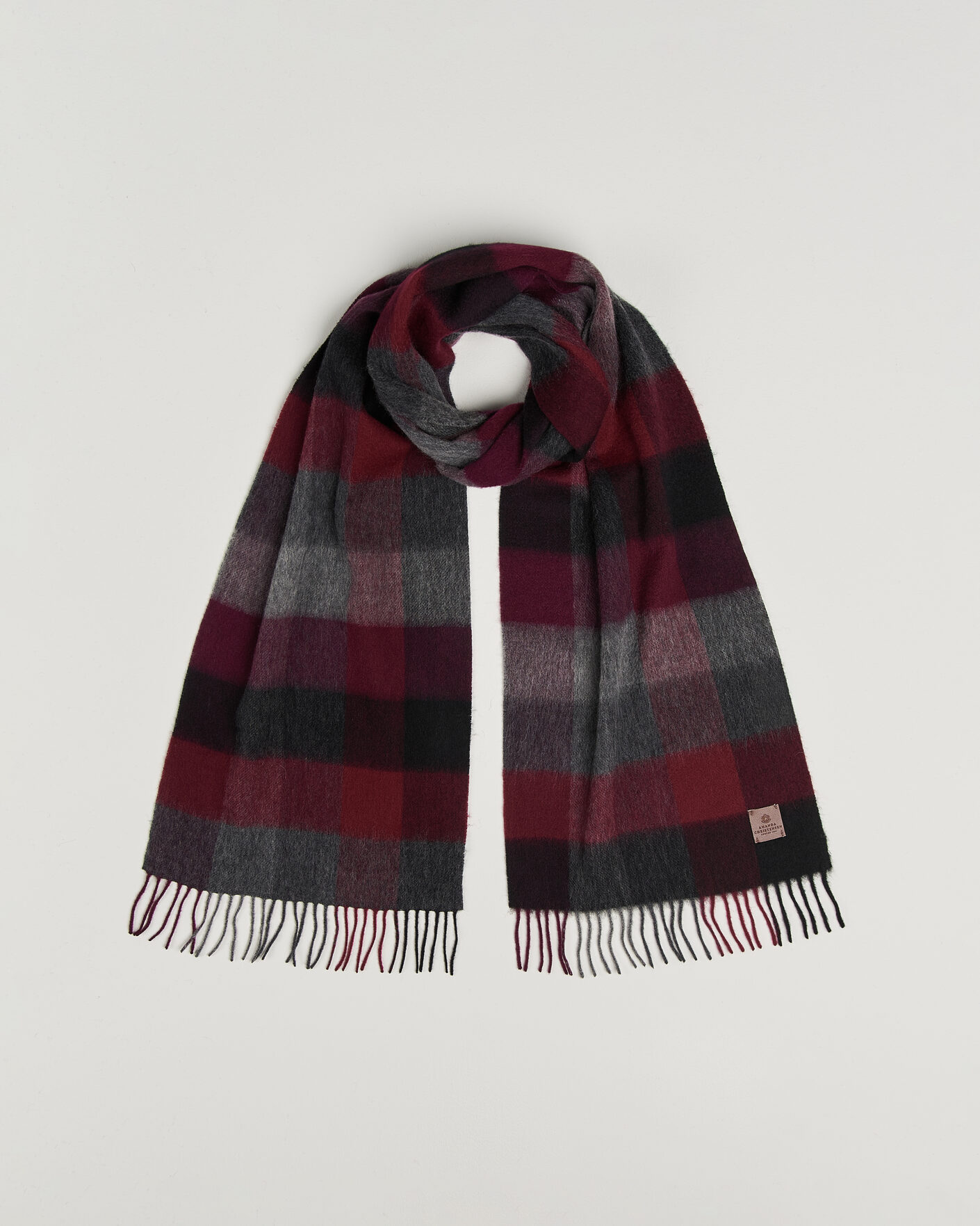 Herren | Schals | Amanda Christensen | Amanda ChristensenWool Block Check ScarfWine/Black