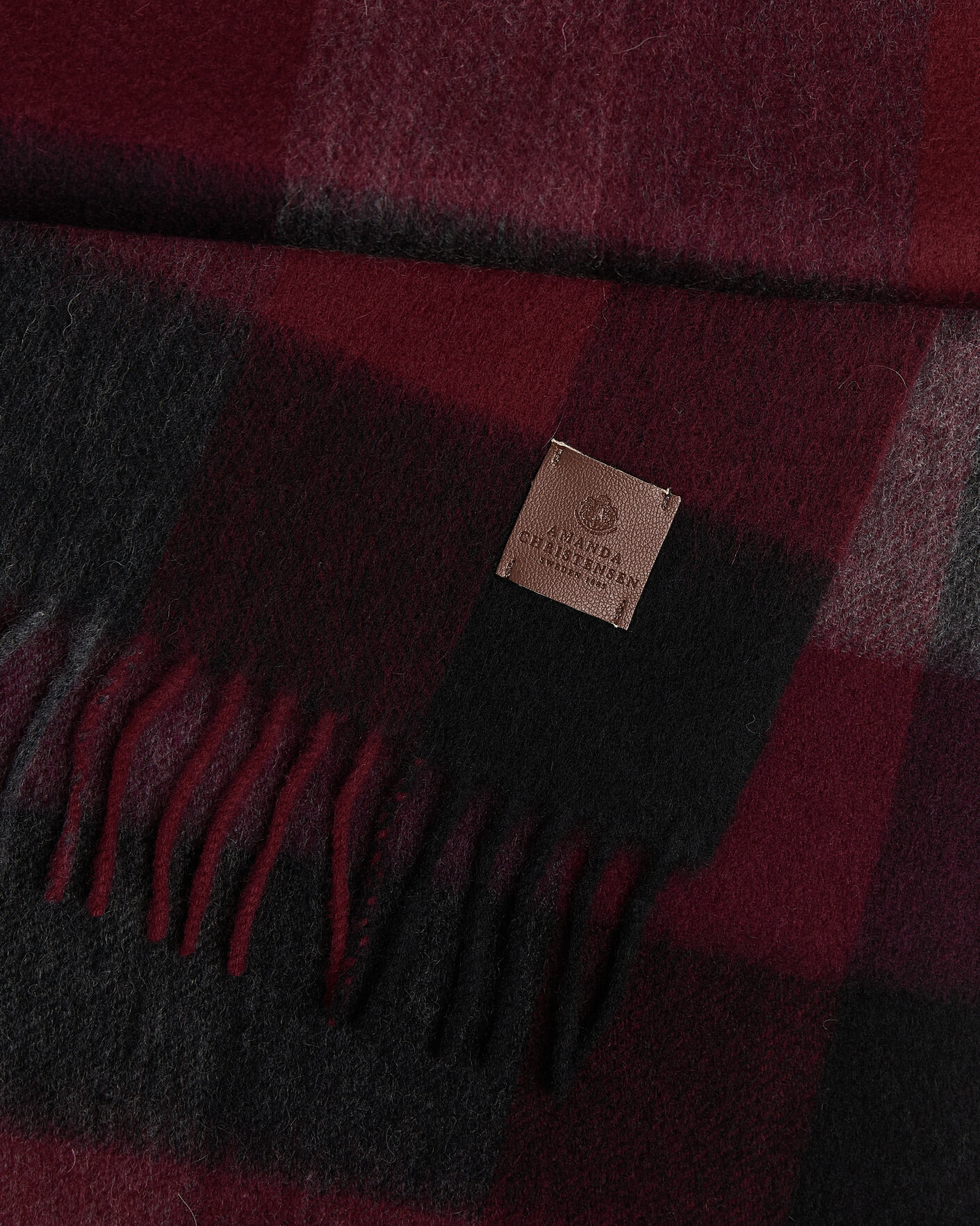 Herren | Schals | Amanda Christensen | Amanda ChristensenWool Block Check ScarfWine/Black