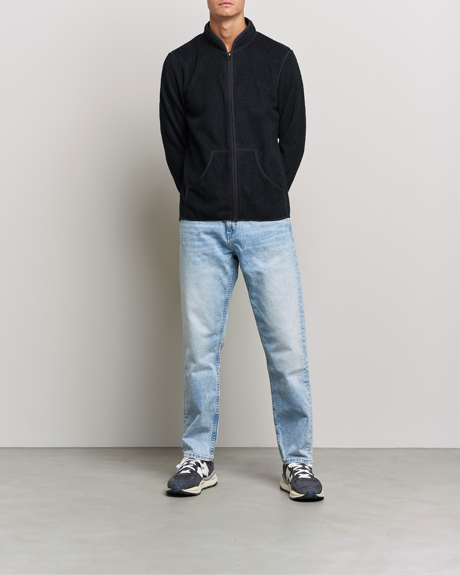 Herren | Pullover | Bread & Boxers | Full Zip Fleece Jacket Navy Blue