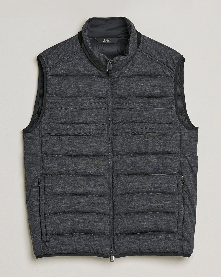 Herren | Jacken | Brioni | Cashmere/Wool Jersey Vest Dark Grey Melange