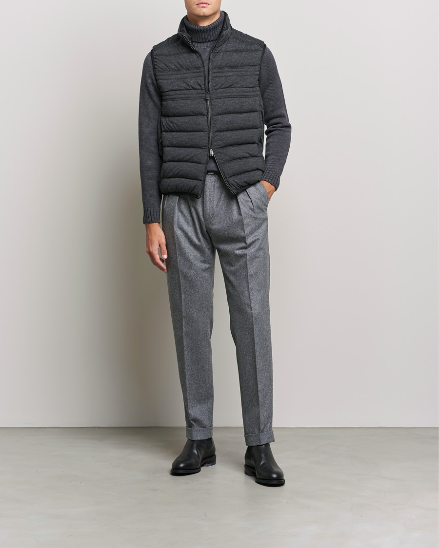 Herren | Jacken | Brioni | Cashmere/Wool Jersey Vest Dark Grey Melange