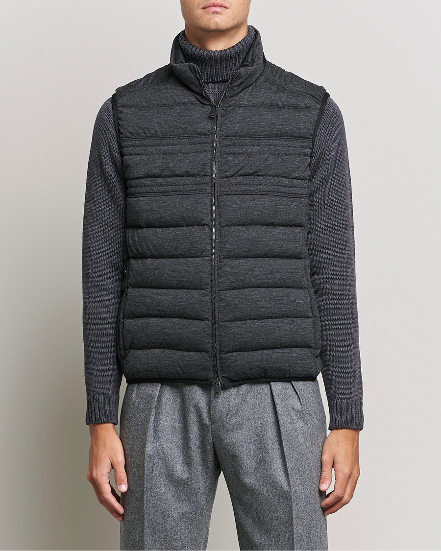Herren | Jacken | Brioni | Cashmere/Wool Jersey Vest Dark Grey Melange