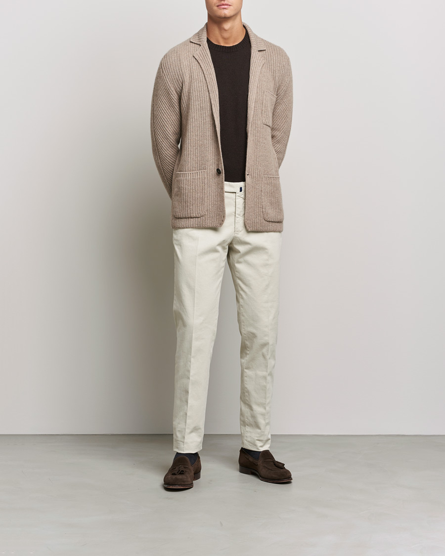 Herren | Sakkos | Brioni | Pure Cashmere Knitted Blazer Beige