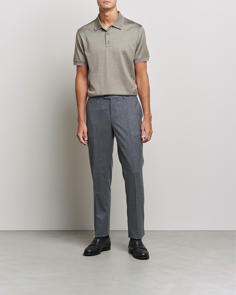 Herren | Poloshirts | Brioni | Cotton/Silk Short Sleeve Polo Beige