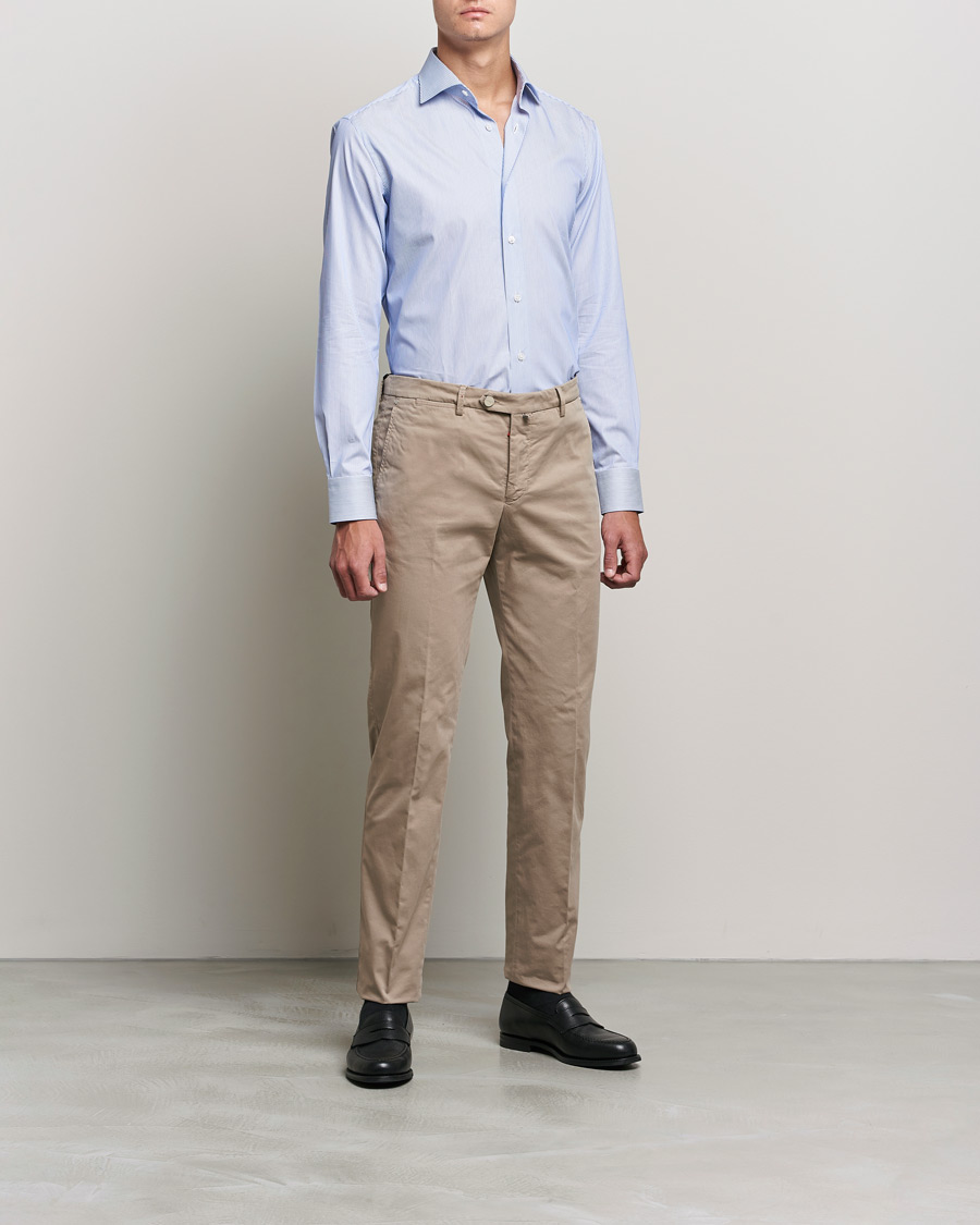 Herren | Hemden | Brioni | Slim Fit Dress Shirt Light Blue Stripe
