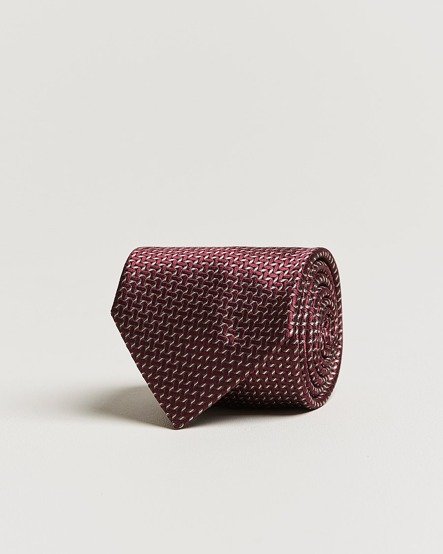 Herren | Brioni Micro Pattern Silk Tie Burgundy | Brioni | Micro Pattern Silk Tie Burgundy