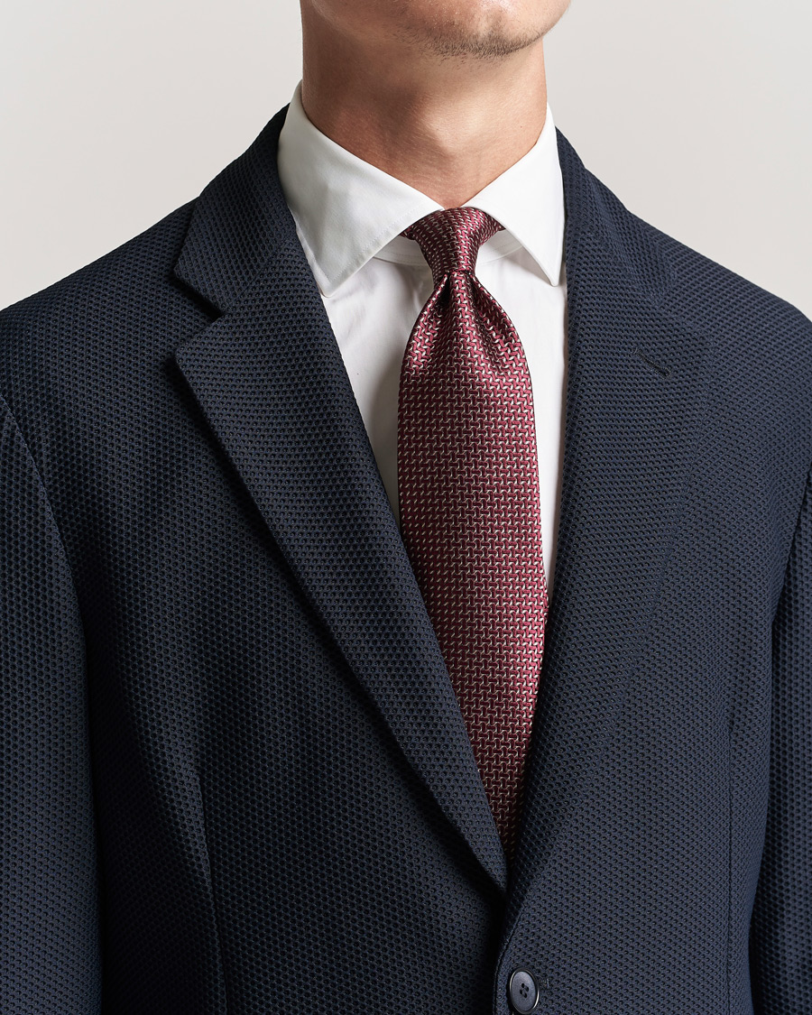 Herren |  | Brioni | Micro Pattern Silk Tie Burgundy