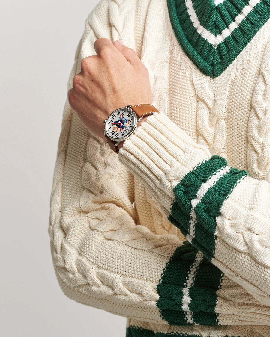 Herren | Lederarmband | Polo Ralph Lauren | 42mm Automatic Flag Bear White Dial