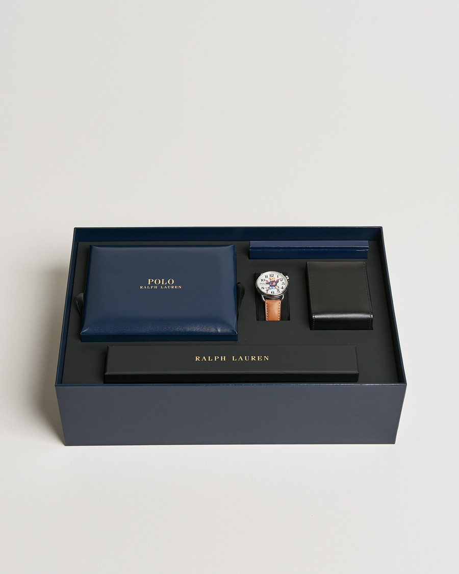 Herren | Lederarmband | Polo Ralph Lauren | 42mm Automatic Flag Bear White Dial
