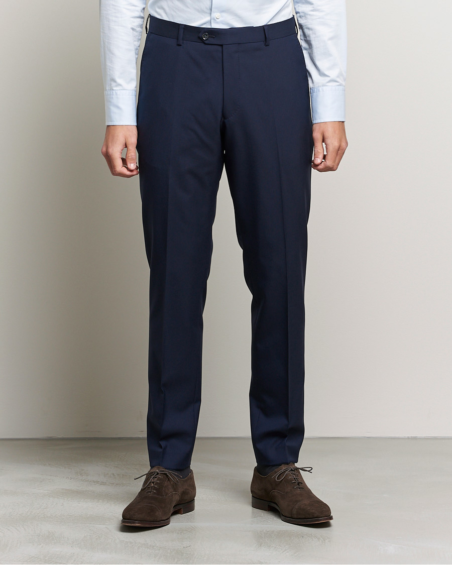 Herren | Anzughosen | Oscar Jacobson | Denz Super 120's Wool Trousers Navy