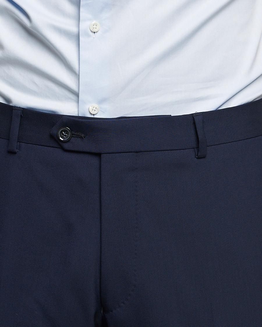 Herren | Hosen | Oscar Jacobson | Denz Super 120's Wool Trousers Navy