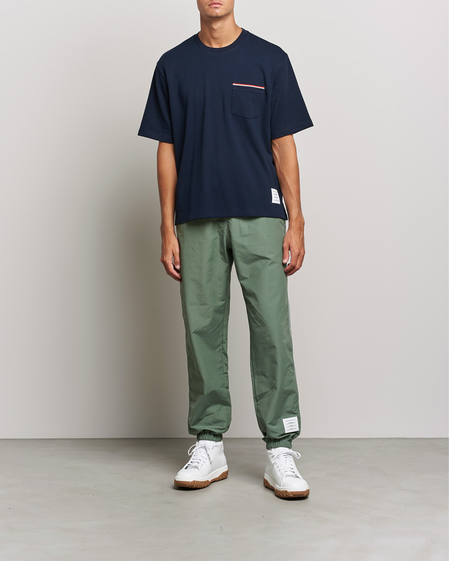 Herren | Thom Browne | Thom Browne | Oversize Pocket Stripe T-Shirt Navy