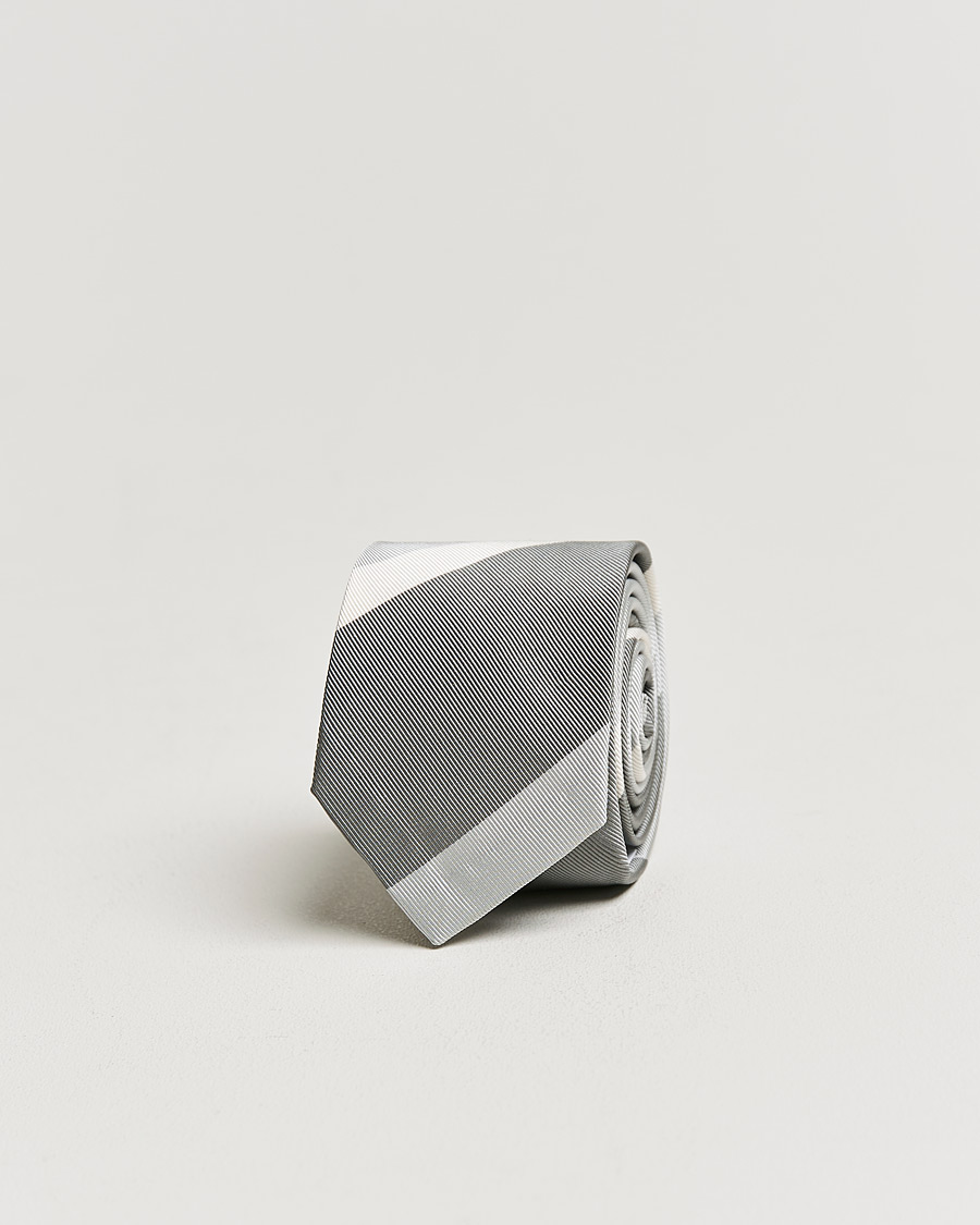 Herren | Thom Browne Wide Rep Stripe Tie Medium Grey | Thom Browne | Wide Rep Stripe Tie Medium Grey