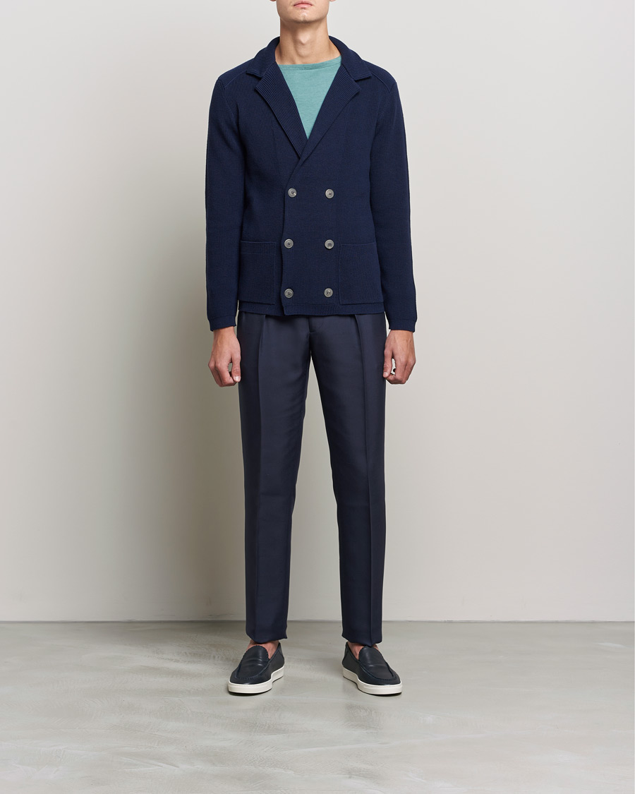 Herren | Sakkos | Giorgio Armani | Double Breasted Knitted Blazer Navy