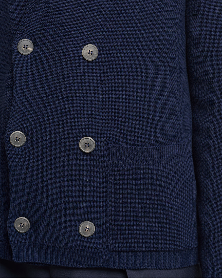 Herren | Sakkos | Giorgio Armani | Double Breasted Knitted Blazer Navy