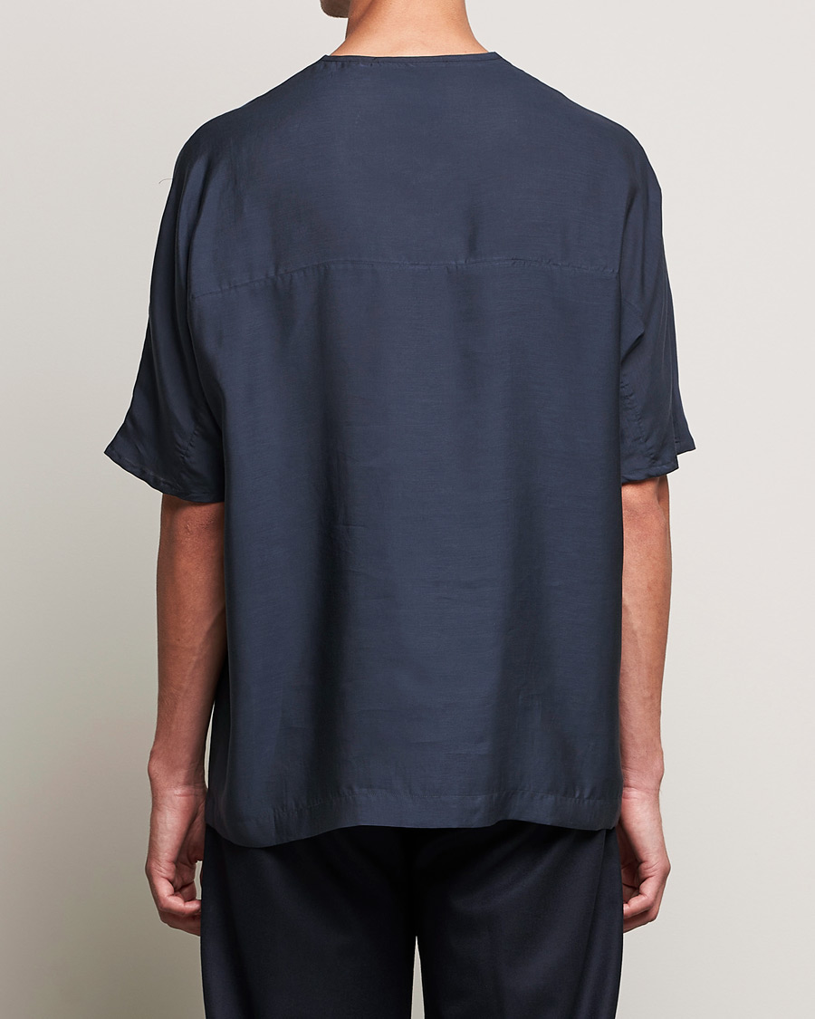Herren | T-Shirts | Giorgio Armani | Silk Blend T-Shirt Navy