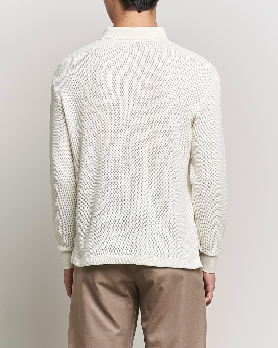Herren | Pullover | Giorgio Armani | Wool Piquet Long Sleeve Polo Off White