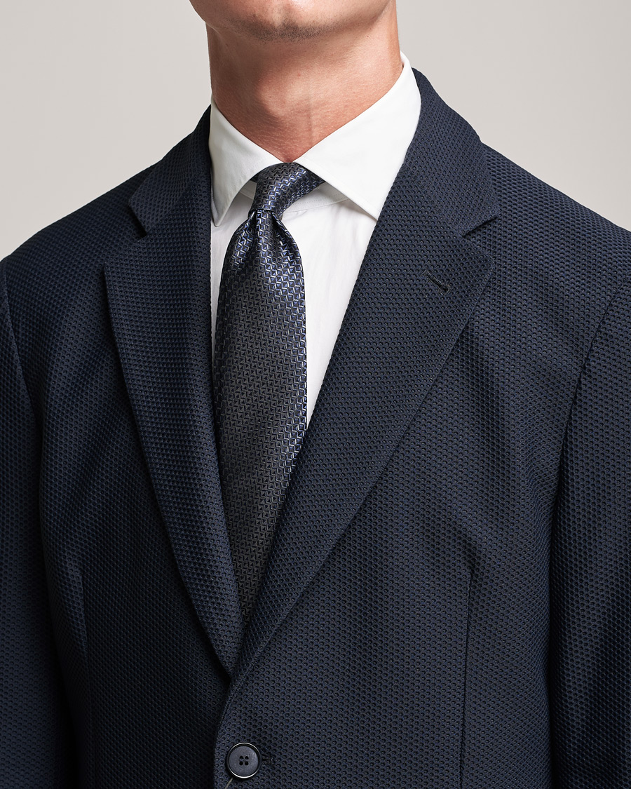 Herren | Giorgio Armani Woven Jacquard Silk Tie Navy | Giorgio Armani | Woven Jacquard Silk Tie Navy