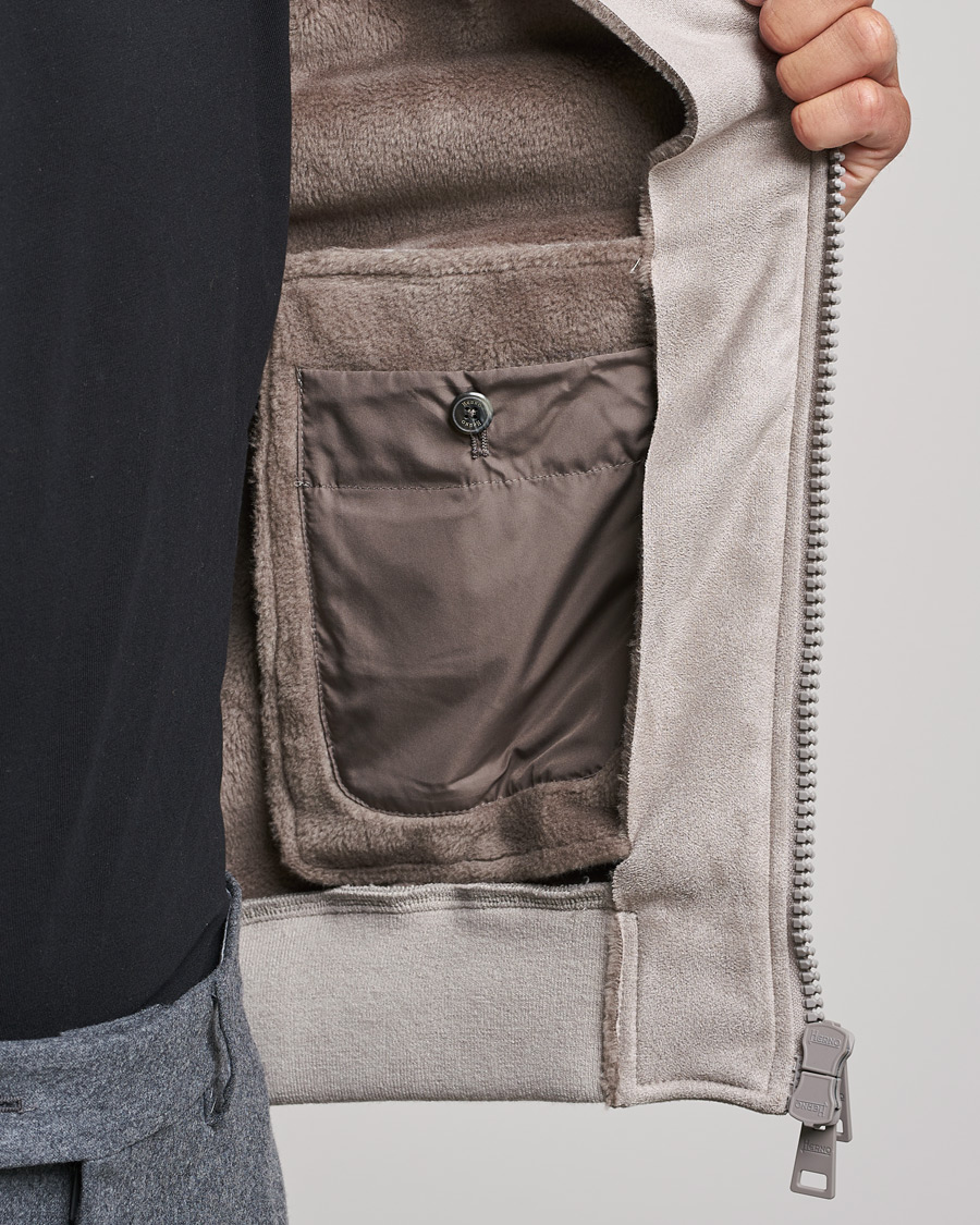 Herren | Jacken | Herno | Faux Suede Jacket Light Grey