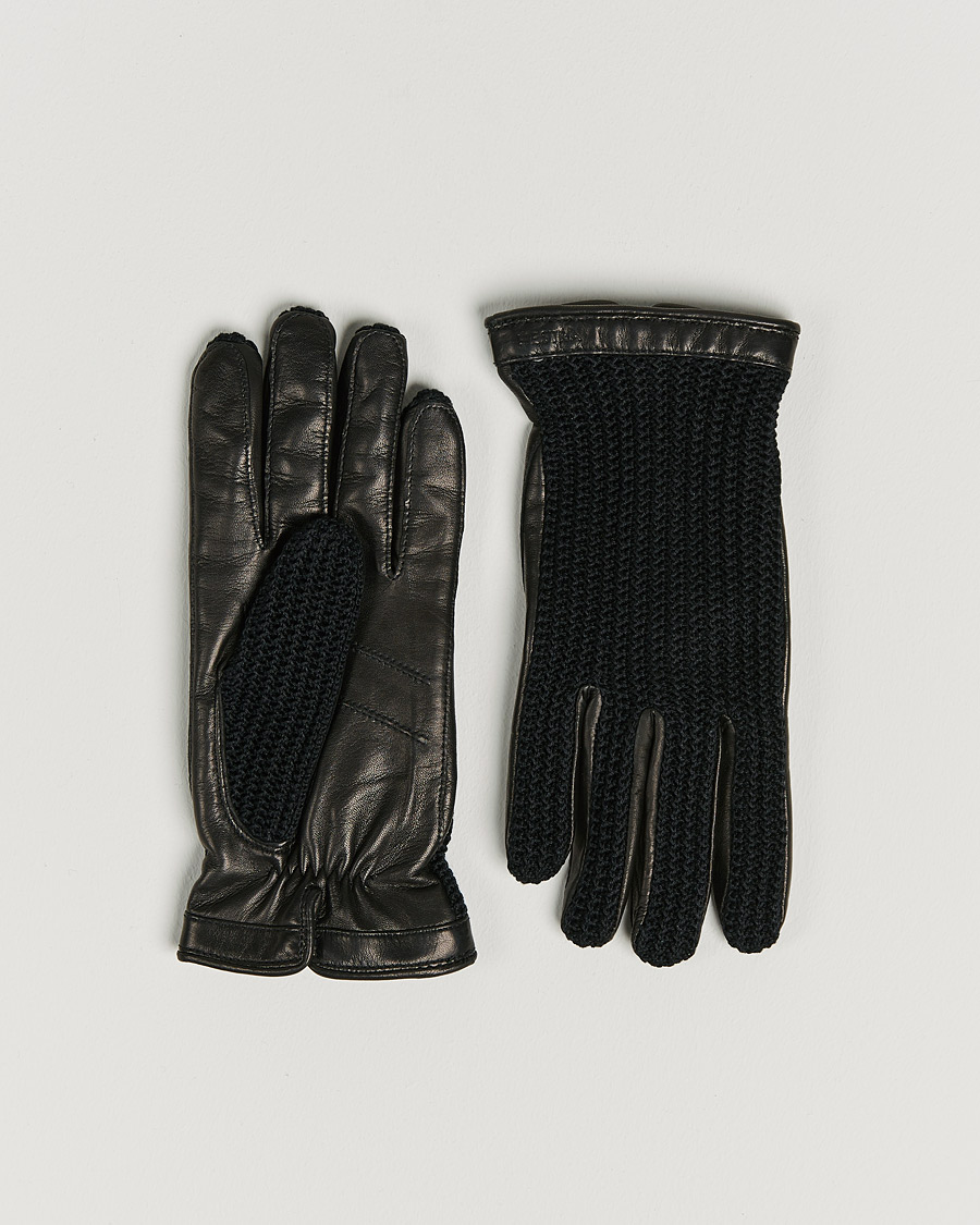 Herren | Handschuhe | Hestra | Adam Crochet Wool Lined Glove Black