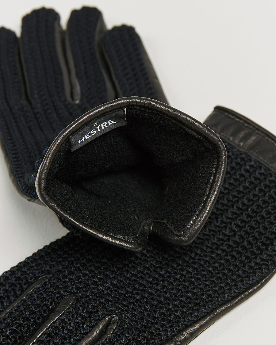 Herren | Handschuhe | Hestra | Adam Crochet Wool Lined Glove Black/Black
