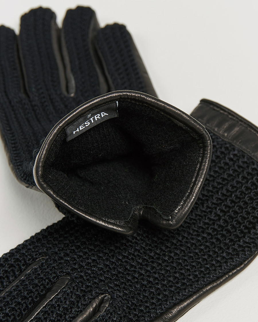 Herr |  | Hestra | Adam Crochet Wool Lined Glove Black/Black