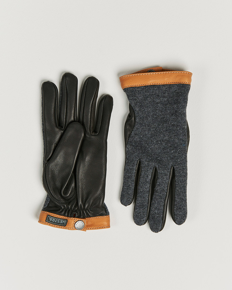 Herren | Special gifts | Hestra | Deerskin Wool Tricot Glove Grey/Black