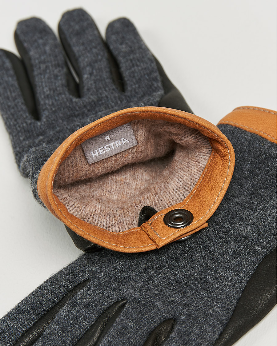 Herren | Special gifts | Hestra | Deerskin Wool Tricot Glove Grey/Black