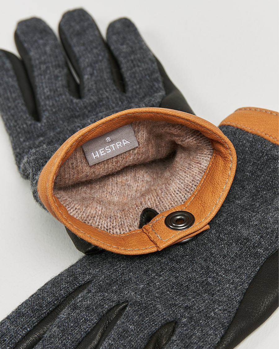 Herren | Handschuhe | Hestra | Deerskin Wool Tricot Glove Grey/Black