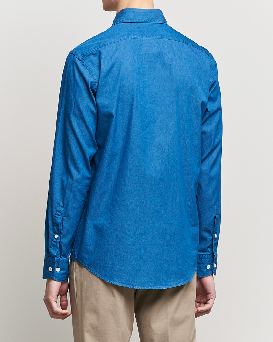 Herren | Hemden | Eton | Slim Fit Garment Washed Denim Shirt Indigo