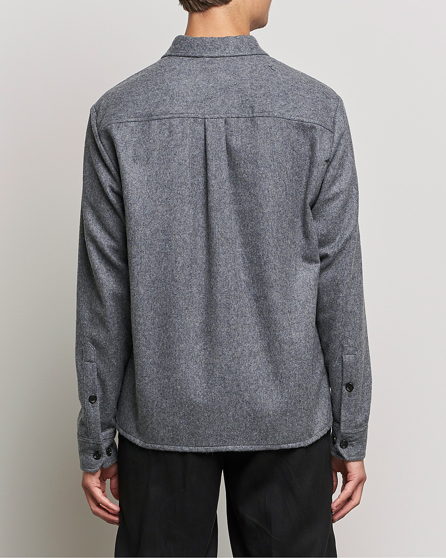 Herren | Hemden | J.Lindeberg | Flat Wool Regular Overshirt Grey Melange