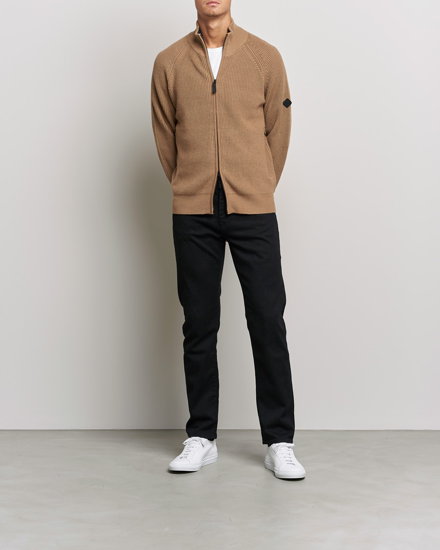 Herren | Pullover | J.Lindeberg | Kyler Wool Blend Zip Tiger Brown