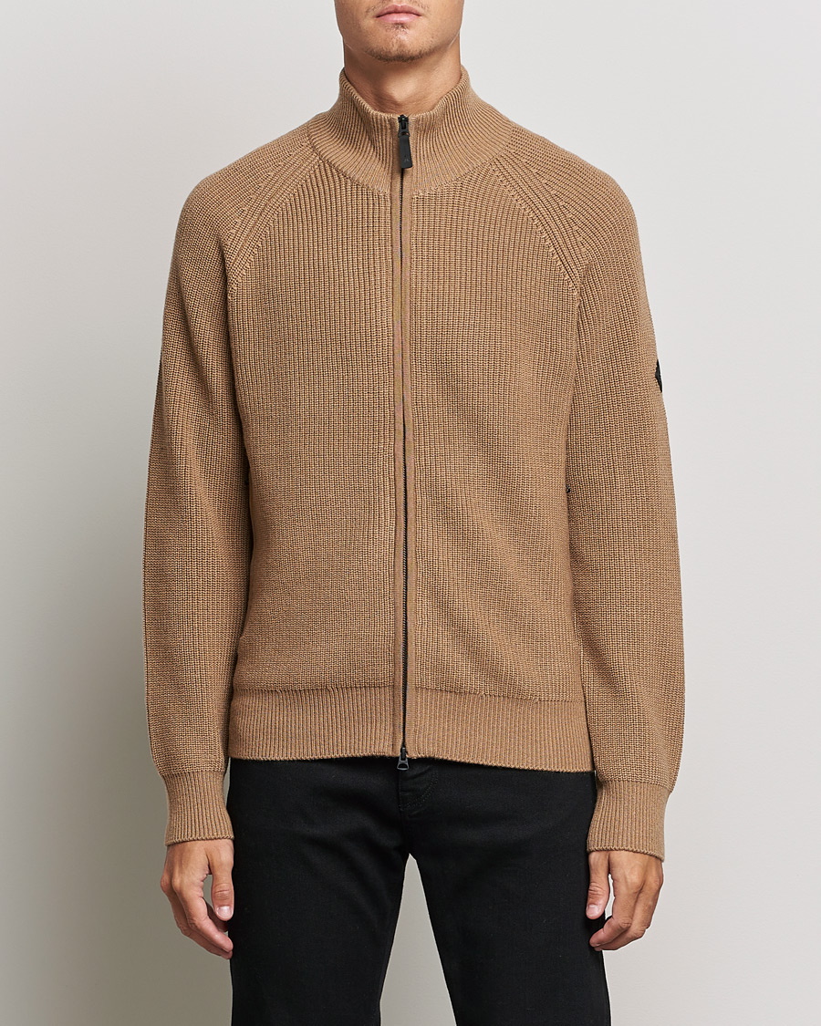 Herren | Full-zip | J.Lindeberg | Kyler Wool Blend Zip  Tiger Brown
