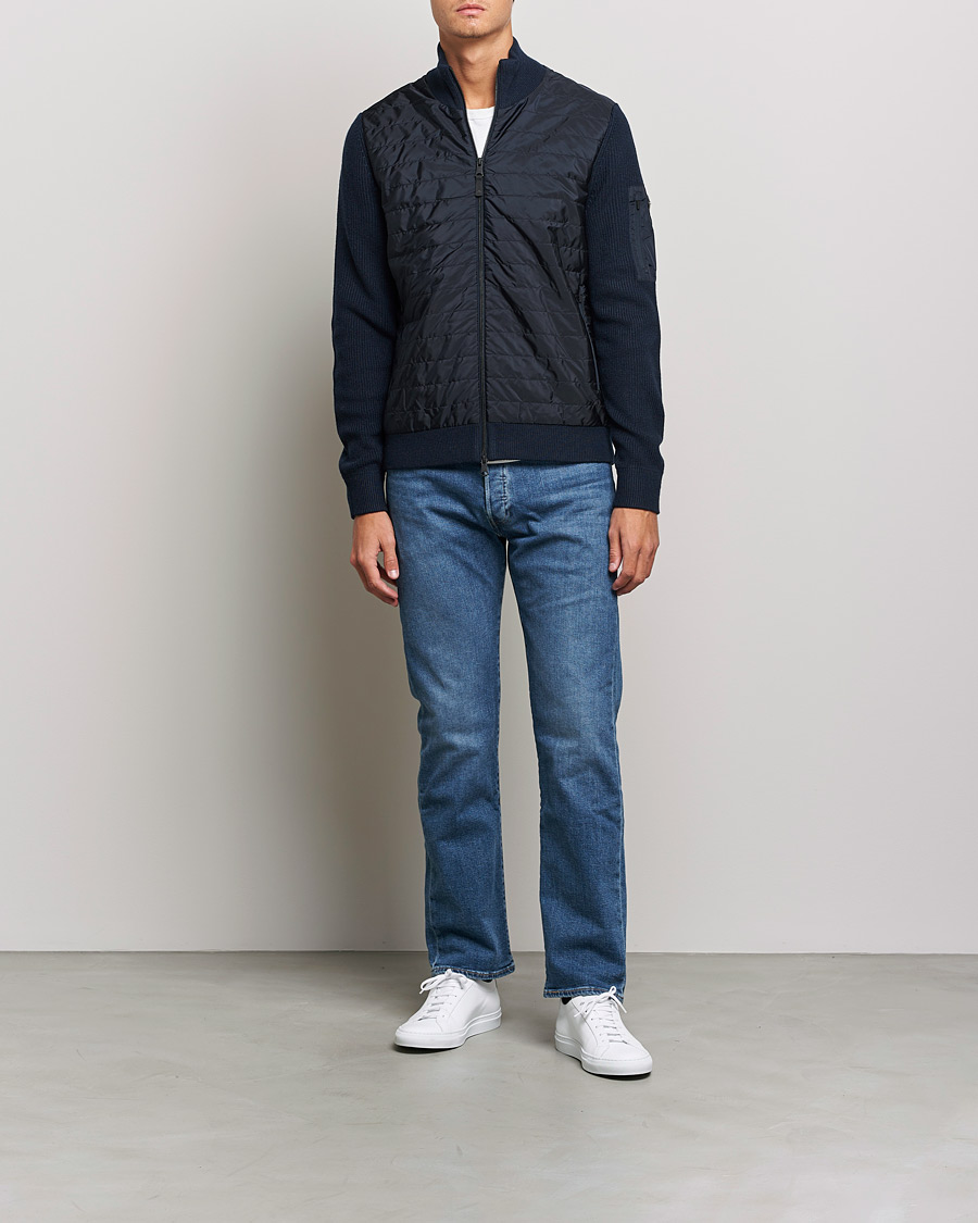 Herren | Pullover | J.Lindeberg | Beck Knitted Hybrid Jacket Navy