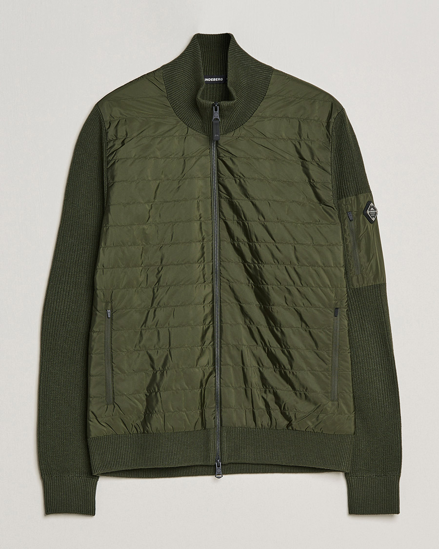 Herren | Pullover | J.Lindeberg | Beck Knitted Hybrid Jacket Forest Green