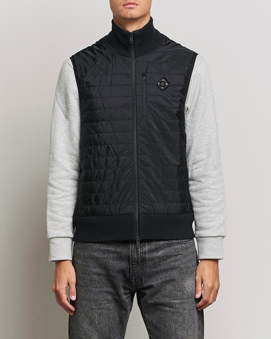 Herren |  | J.Lindeberg | Becket Knitted Hybrid Zip Vest Black