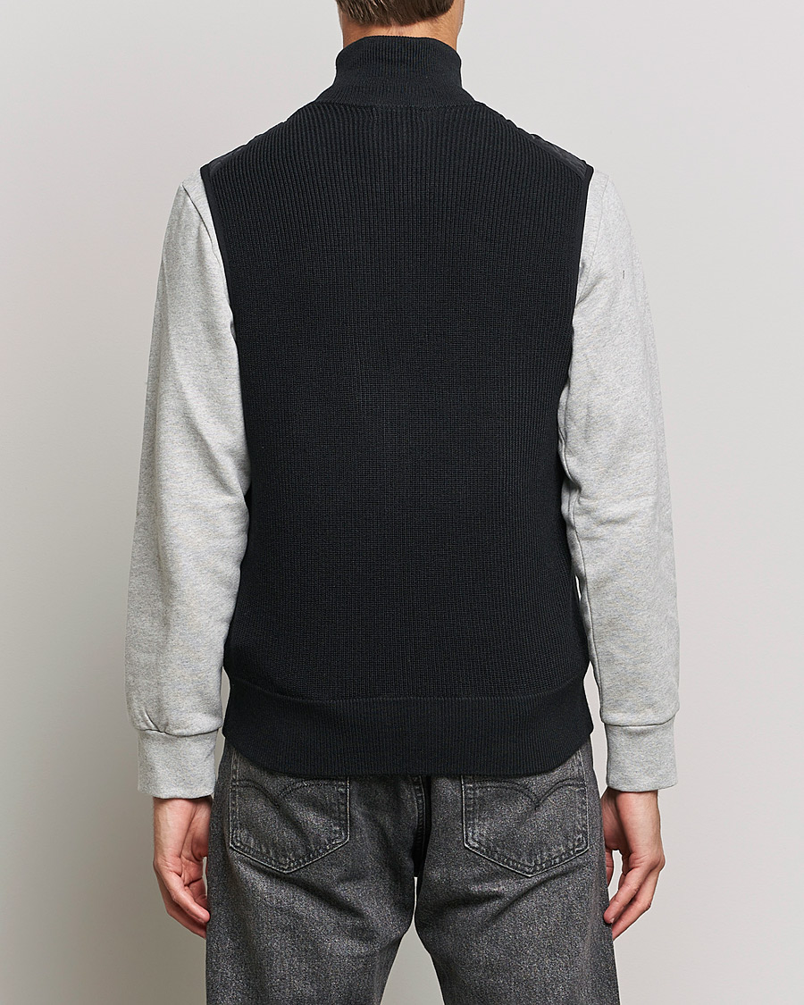 Herren | Pullover | J.Lindeberg | Becket Knitted Hybrid Zip Vest Black