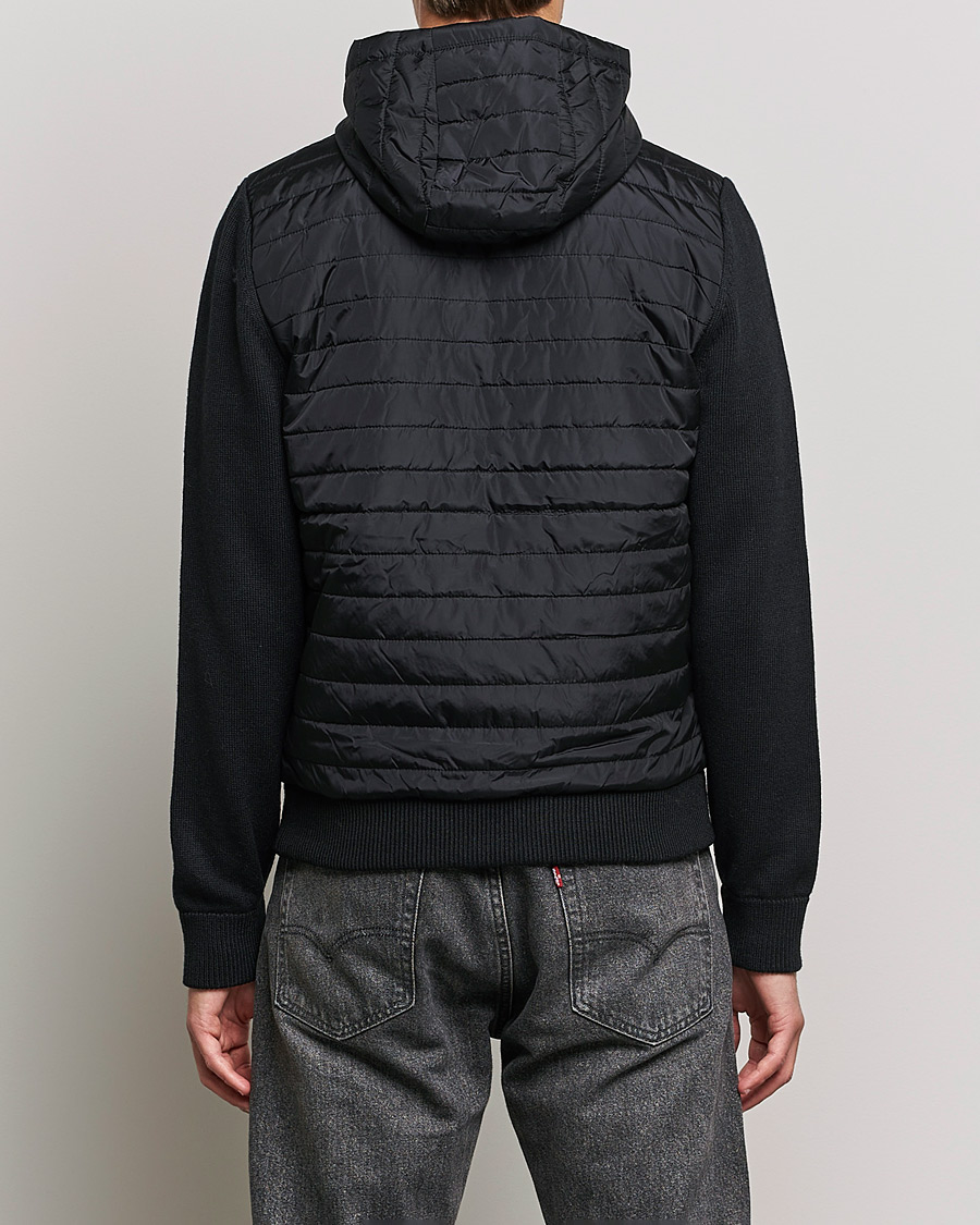 Herren | Pullover | J.Lindeberg | Pierre Knitted Hybrid Full Zip Hood Black