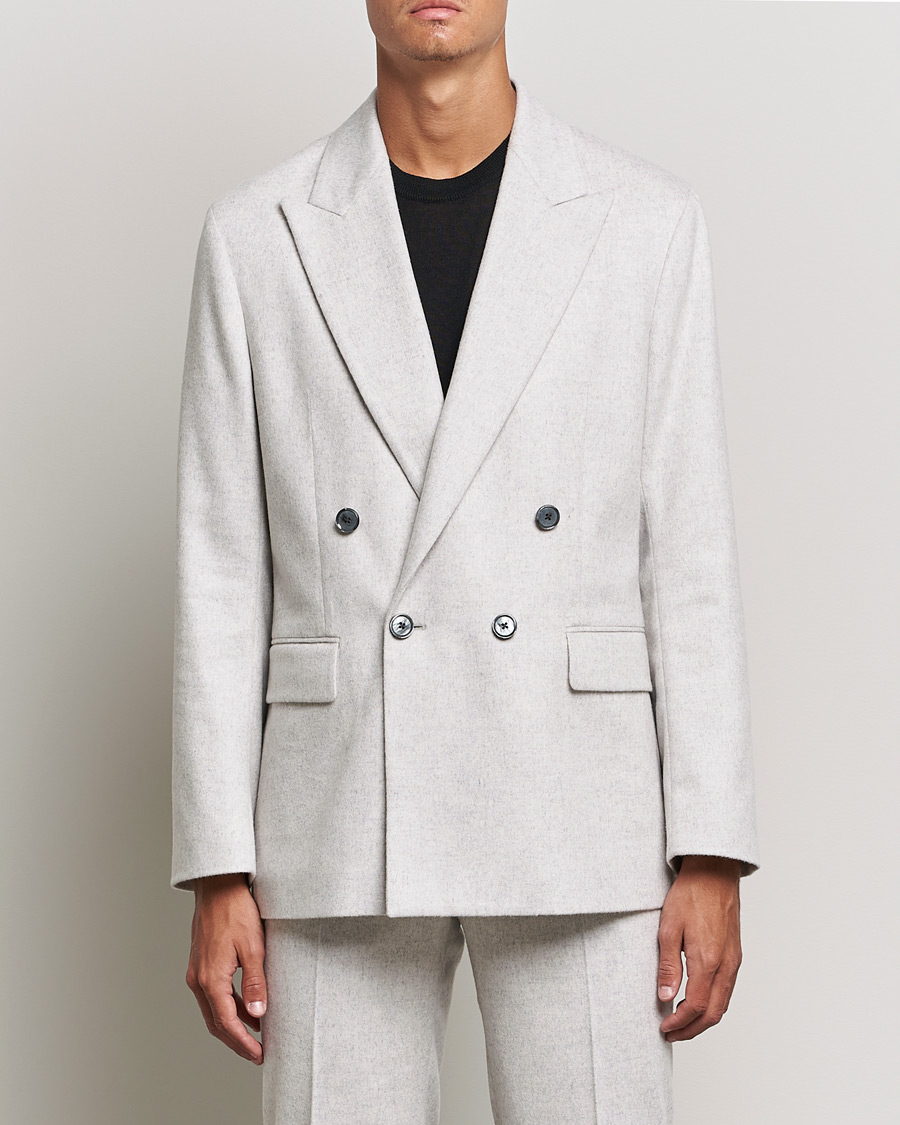 Herren | Sakkos | J.Lindeberg | David Carded Wool Flannel DB Blazer Micro Chip