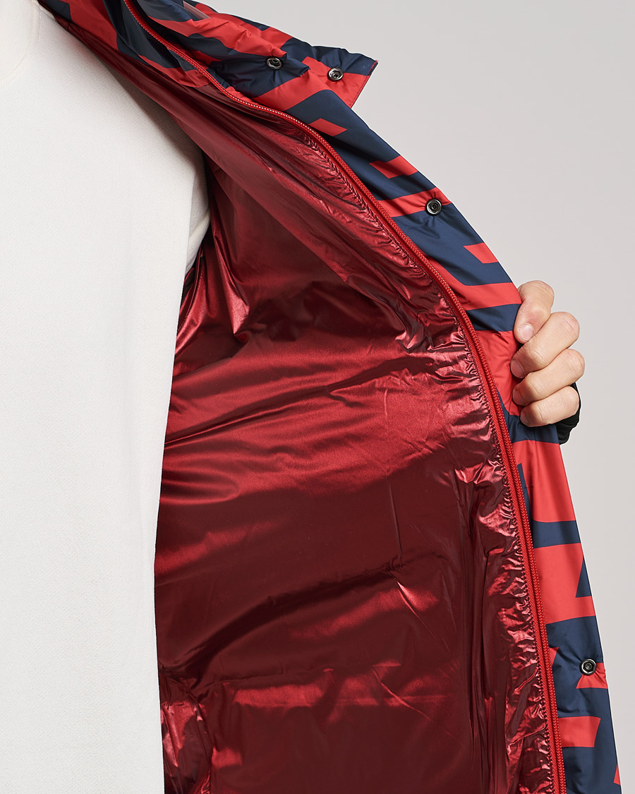 Herren | Jacken | J.Lindeberg | Sphere Printed Down Jacket Bridge Swirl Red