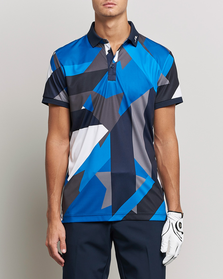 Herren | Poloshirt | J.Lindeberg | KV Regular Fit Printed Polo Blue Flag