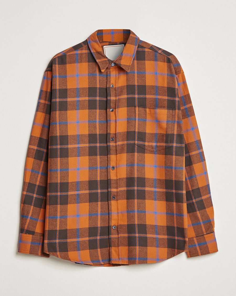 Herren |  | Jeanerica | Come Checked Flannel Shirt Burnt Orange