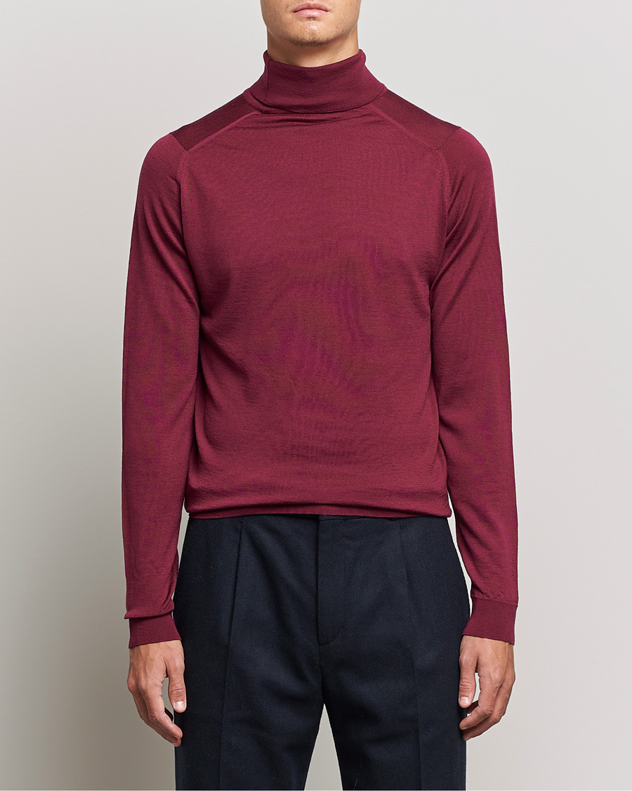 Herren | Pullover | John Smedley | Cherwell Extra Fine Merino Rollneck Bordeaux
