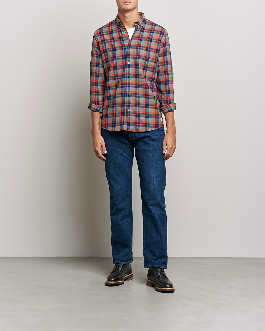 Herren | Hemden | Armor-lux | Chemise Flannel Shirt Green Blue