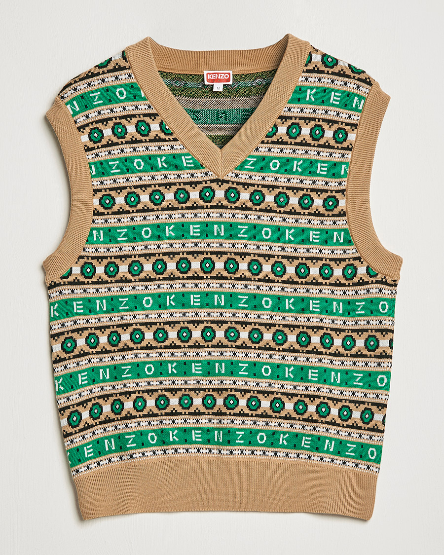 Herren | Pullover | KENZO | Jacquard Vest Grass Green