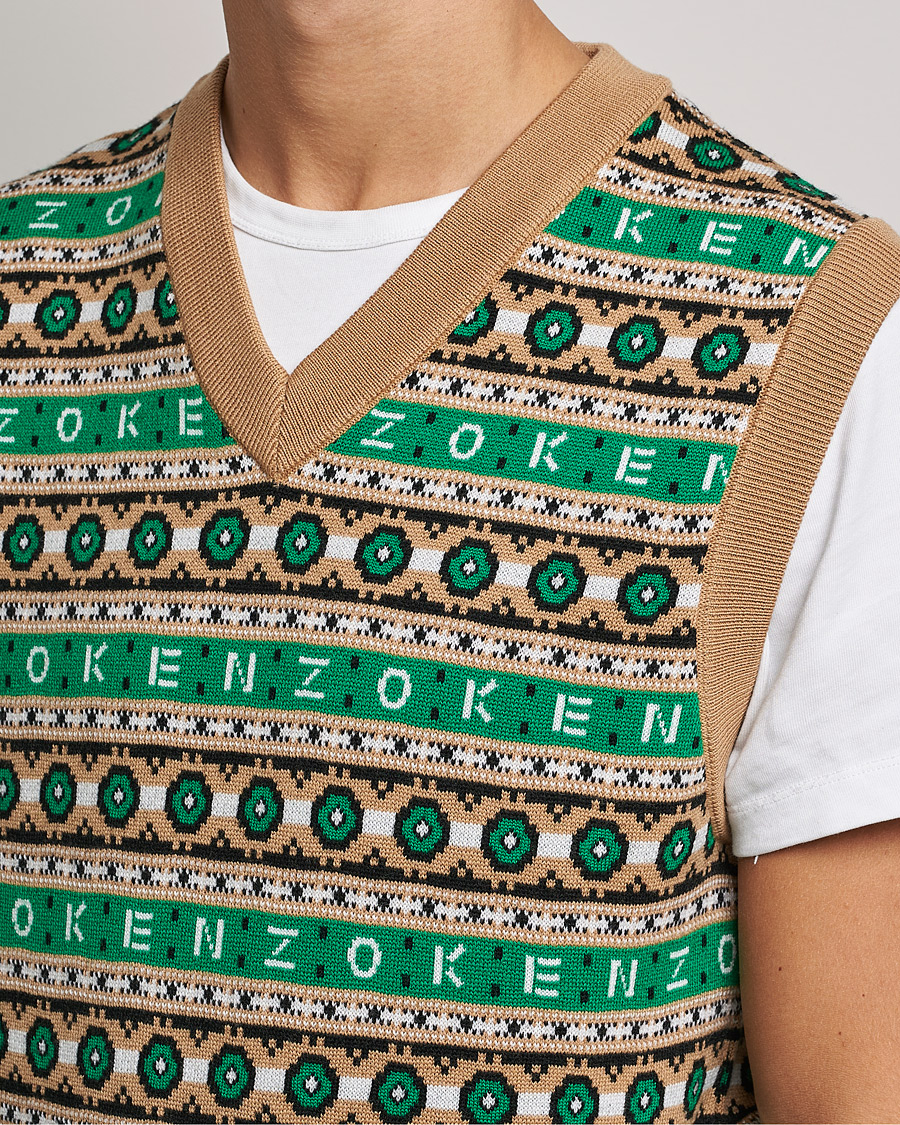 Herren | Pullover | KENZO | Jacquard Vest Grass Green
