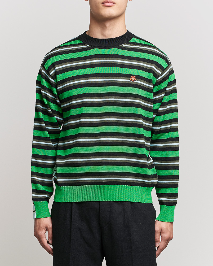 Herren | Pullover | KENZO | Stripes Wool Knitted Jumper Grass Green