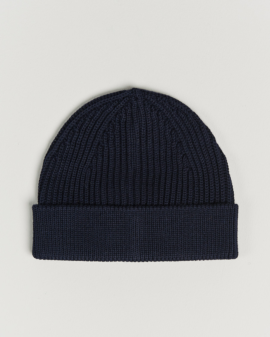 Herren | Andersen-Andersen Merino Wool Rib Beanie Navy Blue | Andersen-Andersen | Merino Wool Rib Beanie Navy Blue
